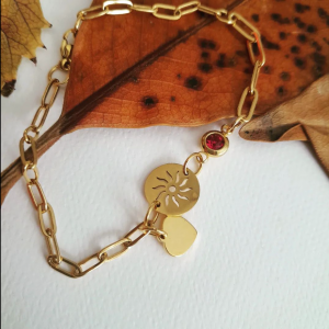 Pulsera de cadena dorada