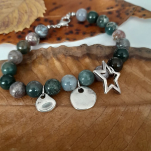 Pulsera de piedra natura y zamak